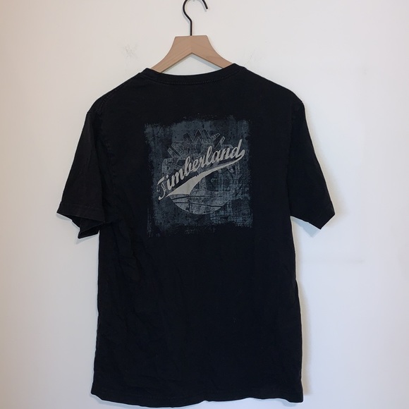 Timberland Men's Black Logo Tee Crewneck Medium - Picture 5 of 6